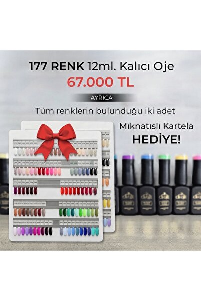 CROJE KALICI OJE Kalıcı Oje Seti 12 ML TÜM RENKLER ( Çift Mıknatıslı Kartela ...