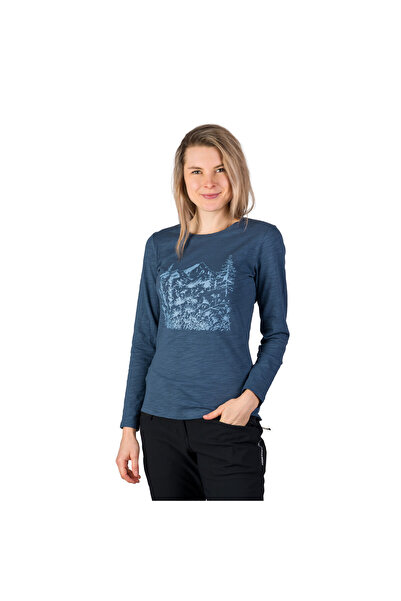 NORTHFINDER TR-6072OR tricou de damă din bumbac organic slub MAYT, Albastru