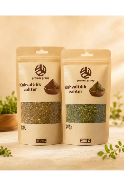 PROMAR GROUP Kahvaltılık Zahter Seti – Yeşil Zahter & Halep Kırmızı Zahter 2 ...