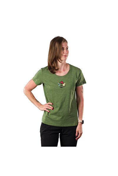 NORTHFINDER Tricou femei din bumbac organic, material moale GRACIANA, Verde