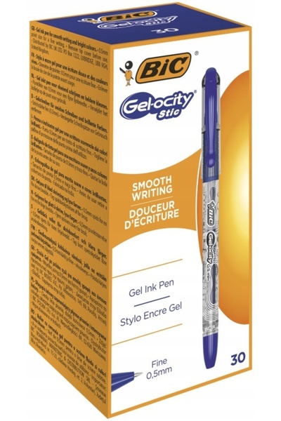 BICAKS Pix cu gel Gel-Ocity Stic Bic Albastru, Cutie cu 30 bucăți