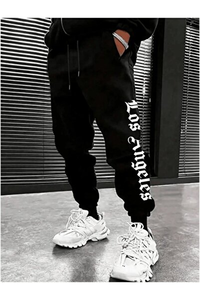 classy moda Unisex Lettering Front Printed 2 Thread Combed Cotton Baggy Trousers