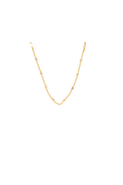 Generic Brand Colier placat cu aur, Diana, cu inimioare, 40 cm