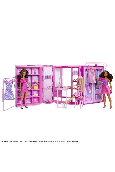 Barbie Păpușă de modă roz cu garderobă și accesorii 3+ HXD58 Figurine de îmbr...