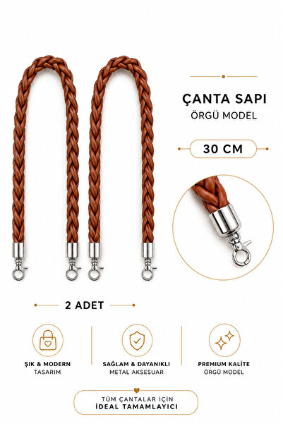 vollen yarn Örgü Model Çanta Sapı 30 cm 2 Adet Suni Deri Çanta Kulpu Metal Ka...