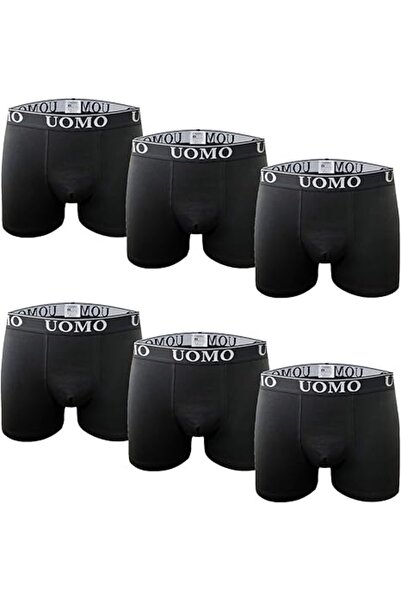 Uomo 1012-6P Ανδρικά Μποξεράκια Μαύρα 6Pack