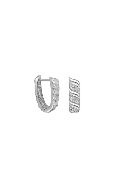 Dalga Zirkon Küpe 717049 Silver