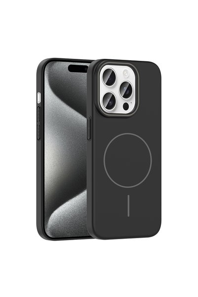 zore iPhone 15 Pro Case Slim Magsafe Camera Raised Soft Silicone Senk