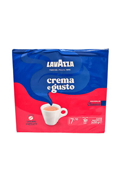 LavAzza Crema e Gusto Classico Cafea Macinata Import Italia, 500g (2x250g)