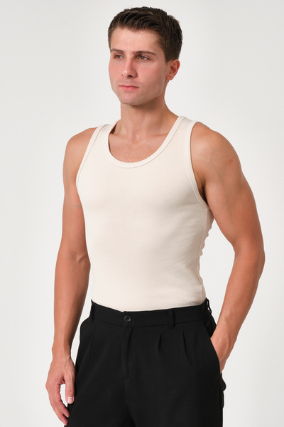 gamaro Men's Halter Neck Combed Cotton Camisole Fitted Molded Ribbed Sportsma...