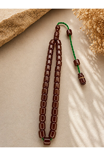 Alturki Tesbih Systematic Stick Amber Prayer Beads Flat Capsule