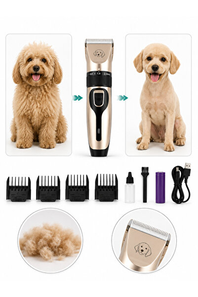 Generic Brand Dog and Cat Clipper – Rechargeable, with 4 Combs, USB