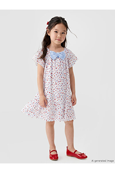 LC Waikiki Sparkling Choices Bowknot Girls Crinkle Dress from Shining Store