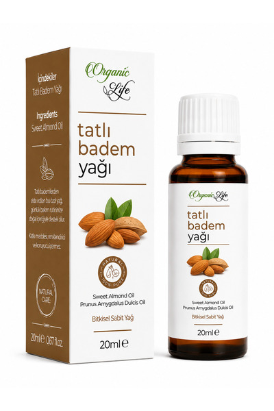 ORGANİK LİFE Tatlı Badem Yağı 50 ml - Saç, Kaş, Kirpik ve Cilt Bakım Yağı