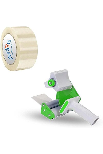 Duravel Packing Tape with Ergonomic Dispenser Gun-Clear Tape Roll
