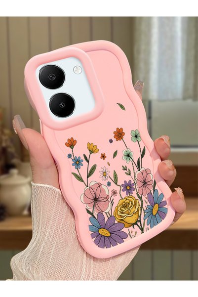 Hontinga Vivo Y27S Compatible Case Camera Protector Pink Silicone Couple Phon...