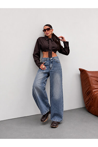KENE JEANS Τζιν παντελόνι μπάγκι με σχέδιο Tint και πλαϊνά σχέδια στο γόνατο