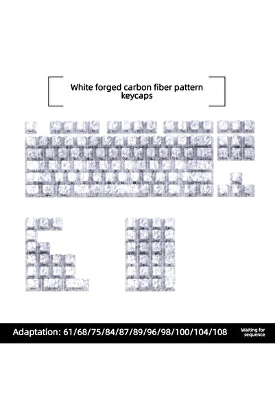 Choice1 Side Print White 2026 Super New Forged Carbon Fiber Pattern Keycaps –...