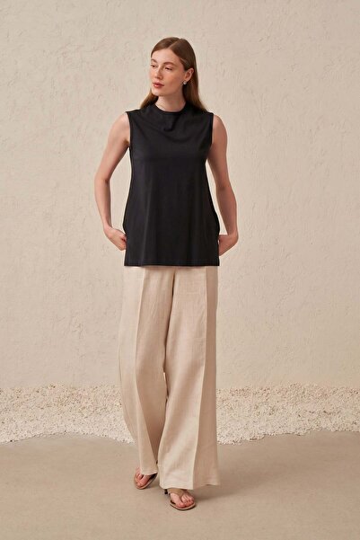 ALLDAY Black-Sleeveless Modal T-Shirt