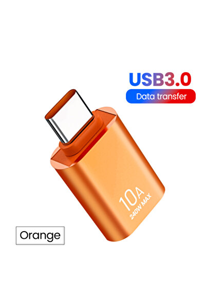 Choice7 Type-c to USB Orange 10A USB A To USB C OTG Adapter Type C to USB 3.0...