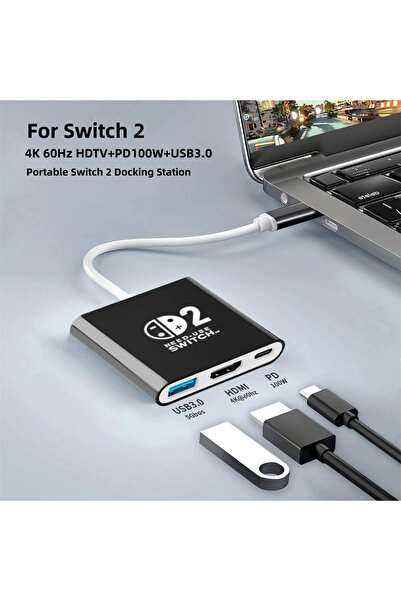 Choice قاعدة توصيل سويتش 2 باللونين الأسود والأبيض مع منفذ HDMI 2.0 بدقة 4K و...