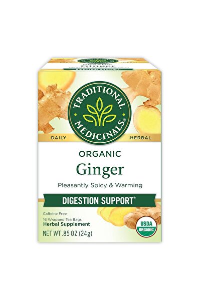 TRADITIONAL MEDICINALS Tea, Organic Ginger, Healthy Digestion, Pleasantly Spi...