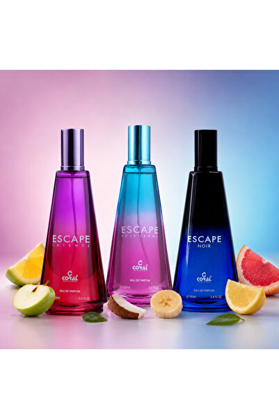 CORAL PERFUMES 3 in 1 Combo - ESCAPE INTENSE 100 ML / ESCAPE NOIR 100 ML / ES...