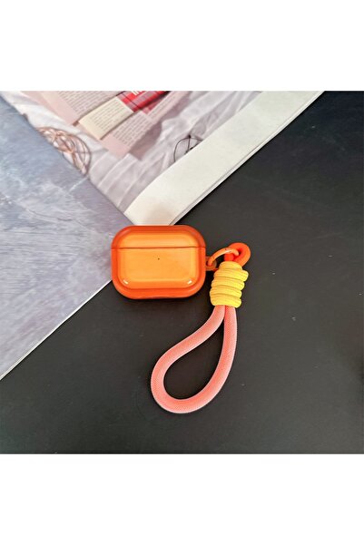 Choice10 غطاء سماعات AirPods Pro3 بلون برتقالي داكن مع تأثير شفاف بسيط، متوفر...