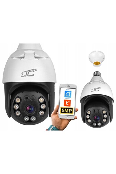 LTC Cameră IP WiFi tip bec E27 rotativă, de exterior, 5MP, aplicație iOS și A...