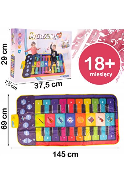 NO BRAND Covoraș muzical pentru dans, pian, jocuri de dans, claviatură 145x69 cm