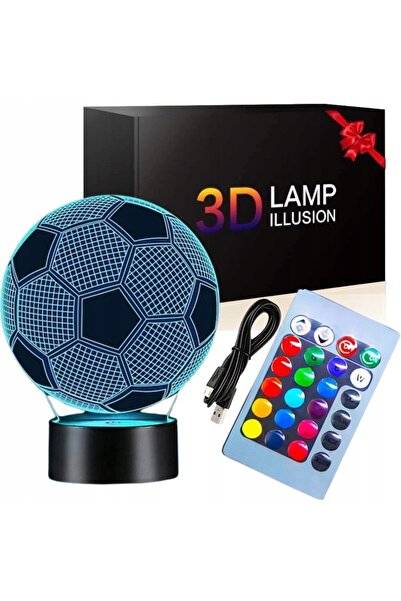 zoltan Lampă de veghe pentru camera copiilor LED 3D Culori multiple Fotbal + ...