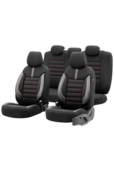 OtoMod Otom Limited 101 Negru/Roșu Set complet de huse auto cu 3 fermoare