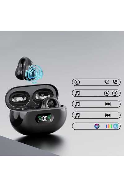 NO BRAND Căști wireless Bluetooth cu conducție osoasă pentru sport și alergar...