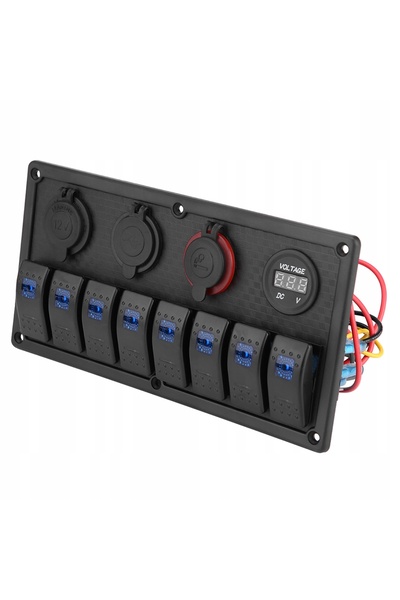 NO BRAND 12V 24V întrerupător basculant cu 8 poziții pentru mașină și barcă, ...