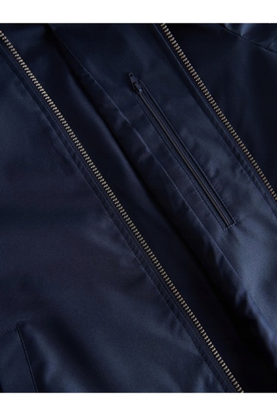 NO BRAND Jachetă bomber clasică bleumarin, cu buzunare, mărimea S