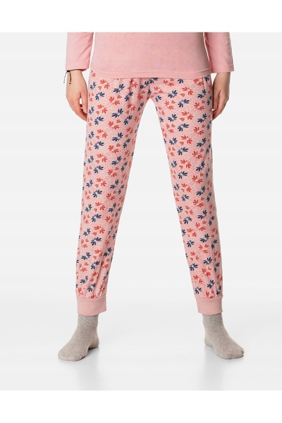 NO BRAND Pijama subțire de damă, cu bluză cu mânecă lungă și pantaloni 13024-...
