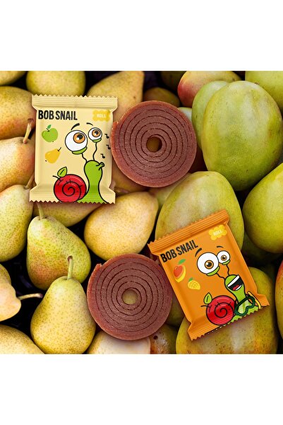 NO BRAND Bob Snail Fruit Rollsy Mix Arome de Mango și Pară Fără Zahăr 500 g 5...