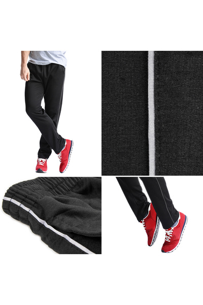 NO BRAND Pantaloni de trening groși și călduroși din fleece pentru bărbați, 0...