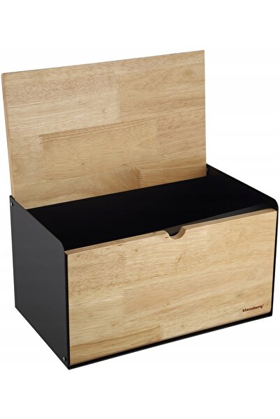 Klausberg Chlebak negru retro tip container brutărie/patiserie, lemn bej