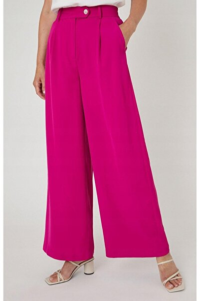 NO BRAND Pantaloni lungi roz, croială dreaptă, cu nasturi decorativi, Wallis 46