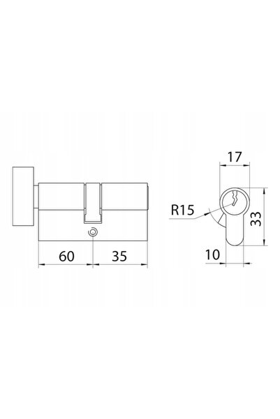 NO BRAND Yale Y500 60g/35 Insert cu buton 3 chei Negru
