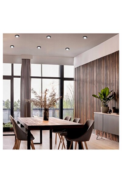 NO BRAND 6x Bec Halogen Rotund din Sticlă Negru + Bec LED GU10 5.5W 3 Culori
