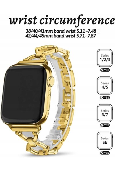 NO BRAND Curea aurie Wutwuk + brățară pentru Apple Watch SE2 9/8/7/6/5/4 38/4...