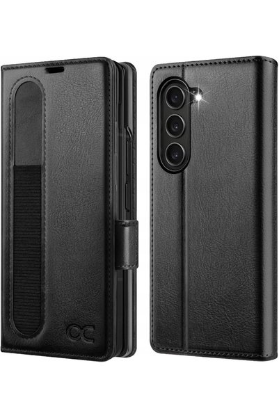 NO BRAND Husă din piele Ocase pentru Samsung Galaxy Z Fold 6 Portofel Negru +...