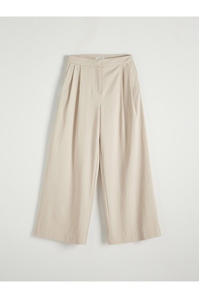 NO BRAND Pantaloni suedezi clasici, largi și lungi, bej, cu buzunare, mărimea...
