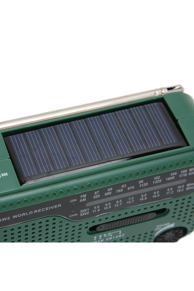 NO BRAND Radio AM portabil alimentat solar cu power bank USB și lanternă