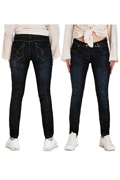 NO BRAND Blugi de damă bleumarin, skinny, slim fit, cu Lycra elastică, 568, 7...