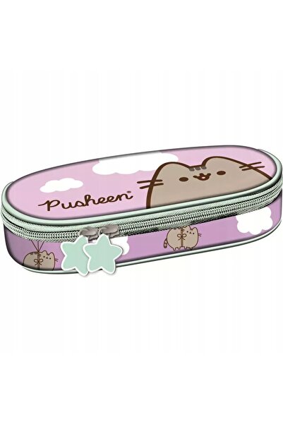 NO BRAND Penar oval Pusheen, Caiet decorativ, Autocolante, Creion, Pix mov
