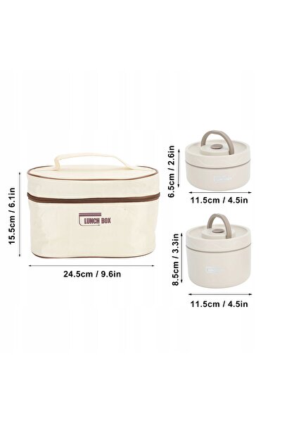 NO BRAND 4 X Cutie de prânz tip Bento + Geantă termoizolantă