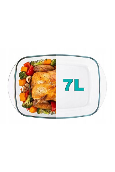 NO BRAND Vas rezistent la căldură cu capac, vas de sticlă dreptunghiular de 7l